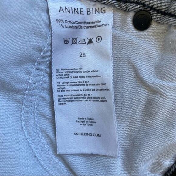 Anine Bing Kara Charcoal Ripped Knee Distressed Ankle Skinny Jeans Size 28 - Picture 13 of 14